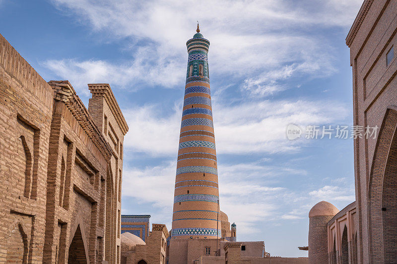 乌兹别克斯坦伊斯兰国的Khiva Khodja Minaret老城Chiva - hoja